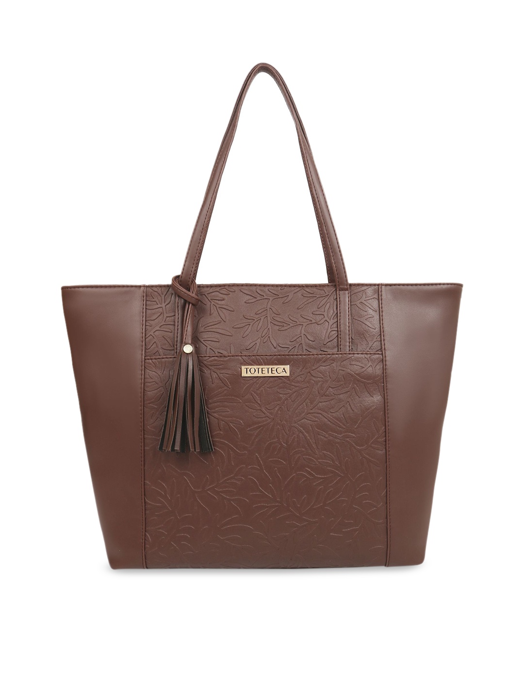 Toteteca Brown Textured Shoulder Bag
