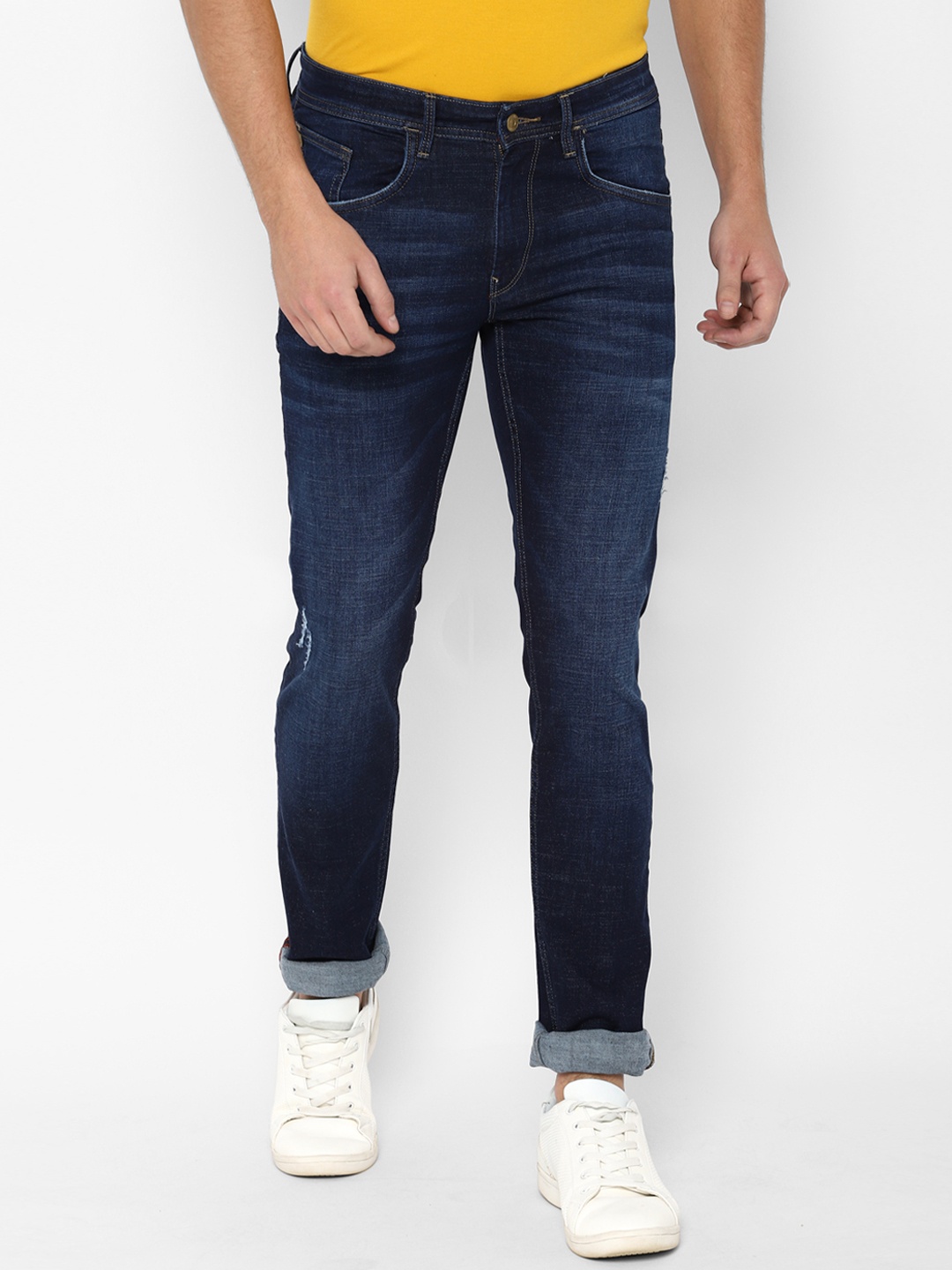 

Allen Solly Men Navy Blue Skinny Fit Mid-Rise Clean Look Stretchable Jeans