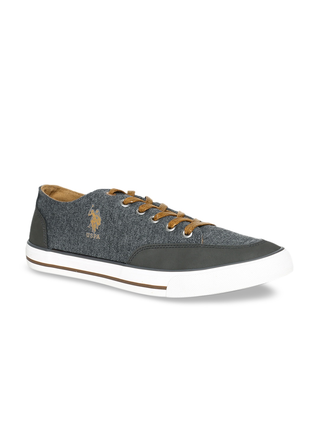 

U.S. Polo Assn. Men Grey Colourblocked Sneakers