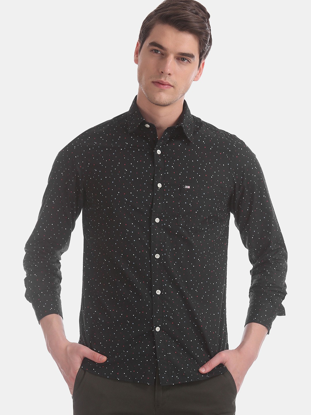 

Arrow Sport Men Black & Red Slim Fit Printed Casual Shirt