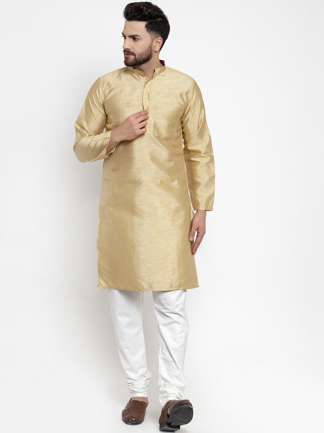 

NEUDIS Men Beige Solid Straight Kurta