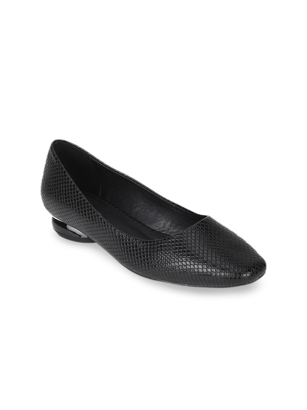 

Van Heusen Woman Women Black Snake Skin Textured Ballerinas