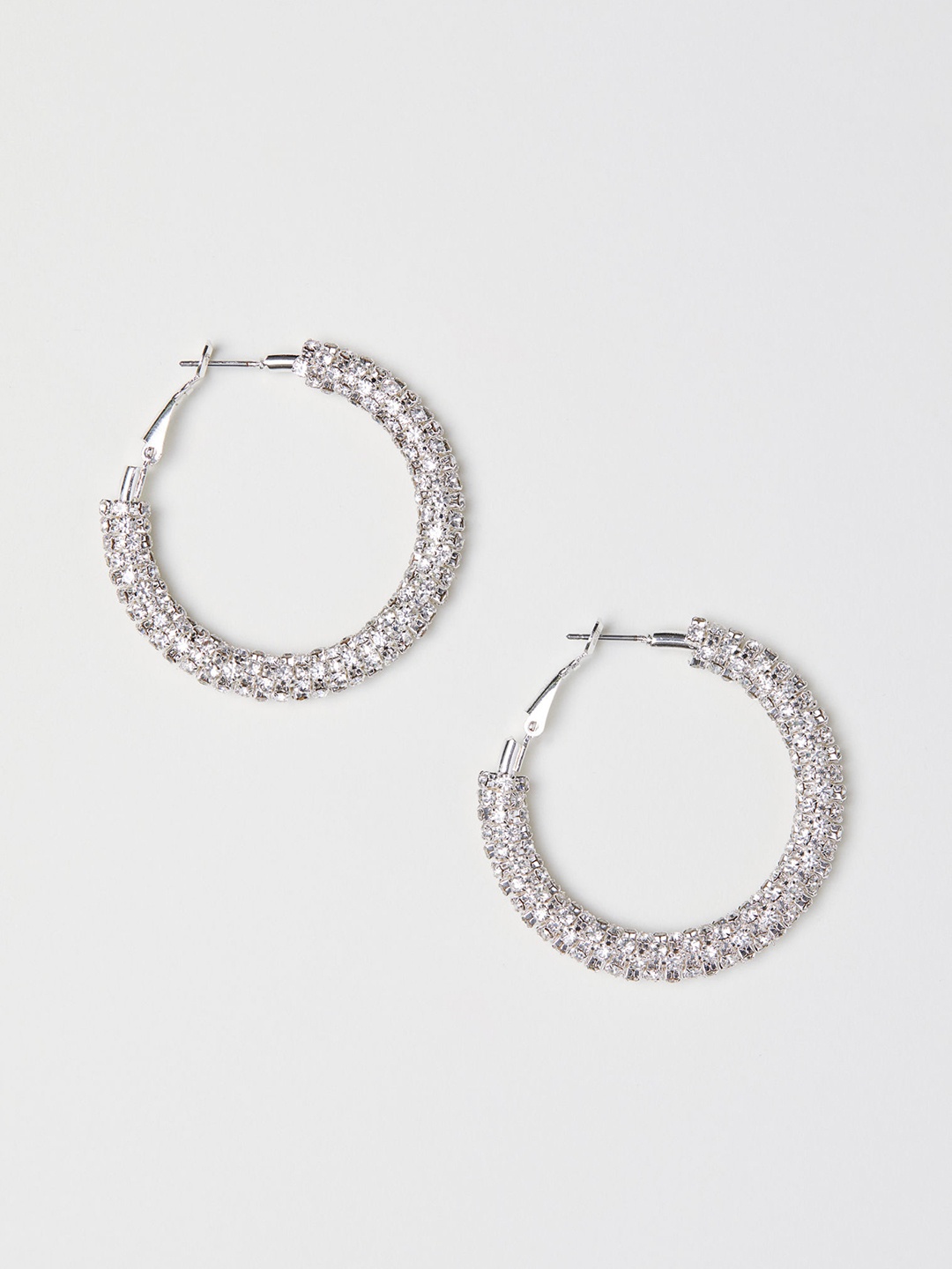 

H&M Women Silver-Toned Sparkly Stone Earrings