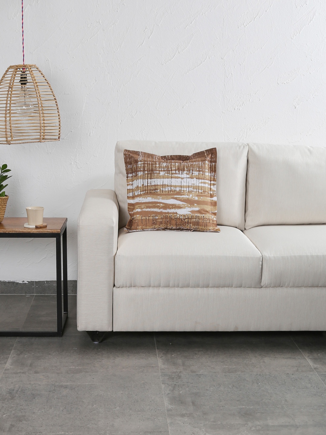 

House This Brown & White Single Abstract Square Cushion Covers