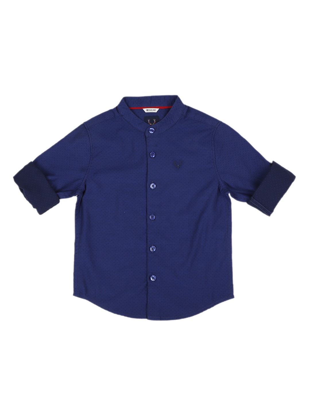 Allen Solly Junior Boys Navy Blue Regular Fit Printed Casual Shirt