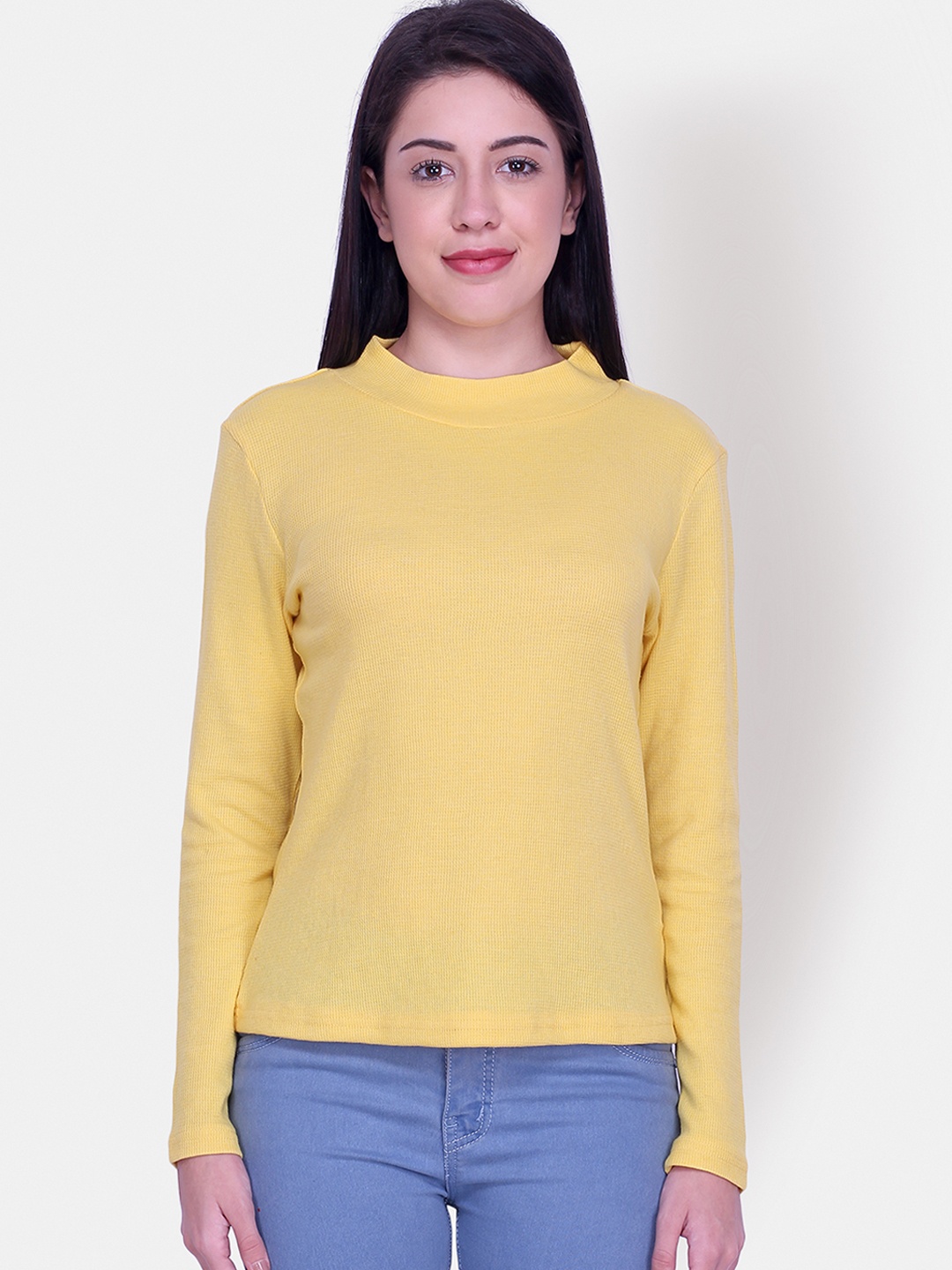 

Yaadleen Women Yellow Solid Sweatshirt