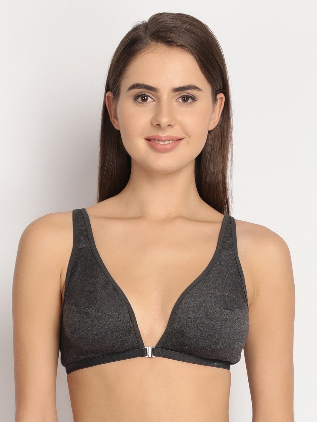 

Clovia Grey Solid Non-Wired Non Padded Everyday Bra BR0348Z053