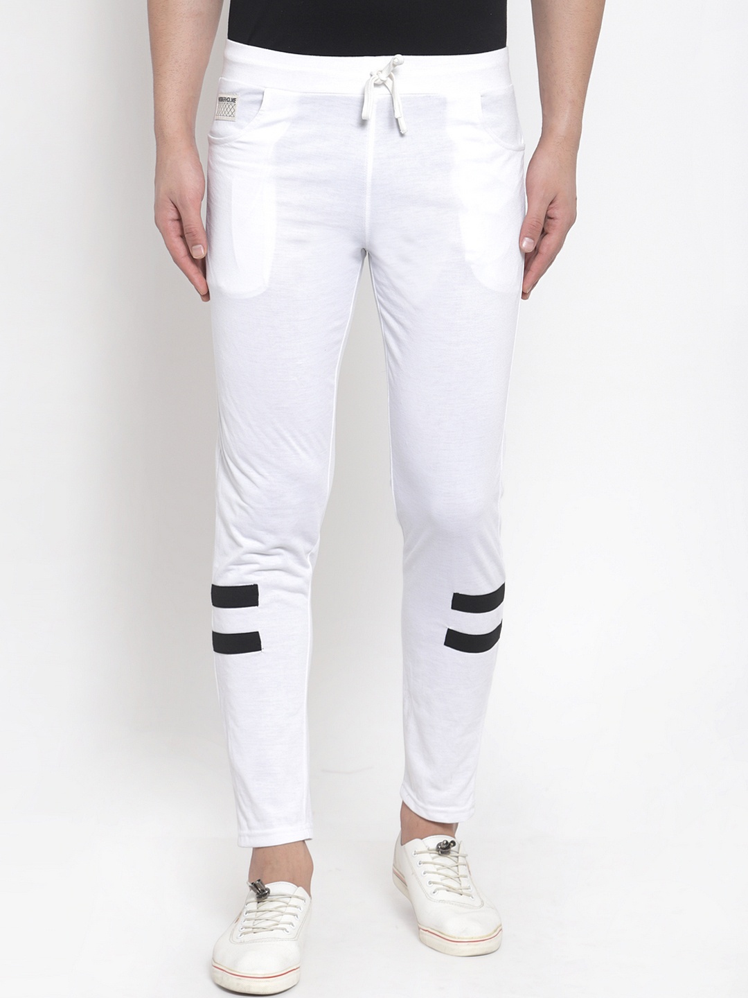 

Hubberholme Men White Solid Track Pants