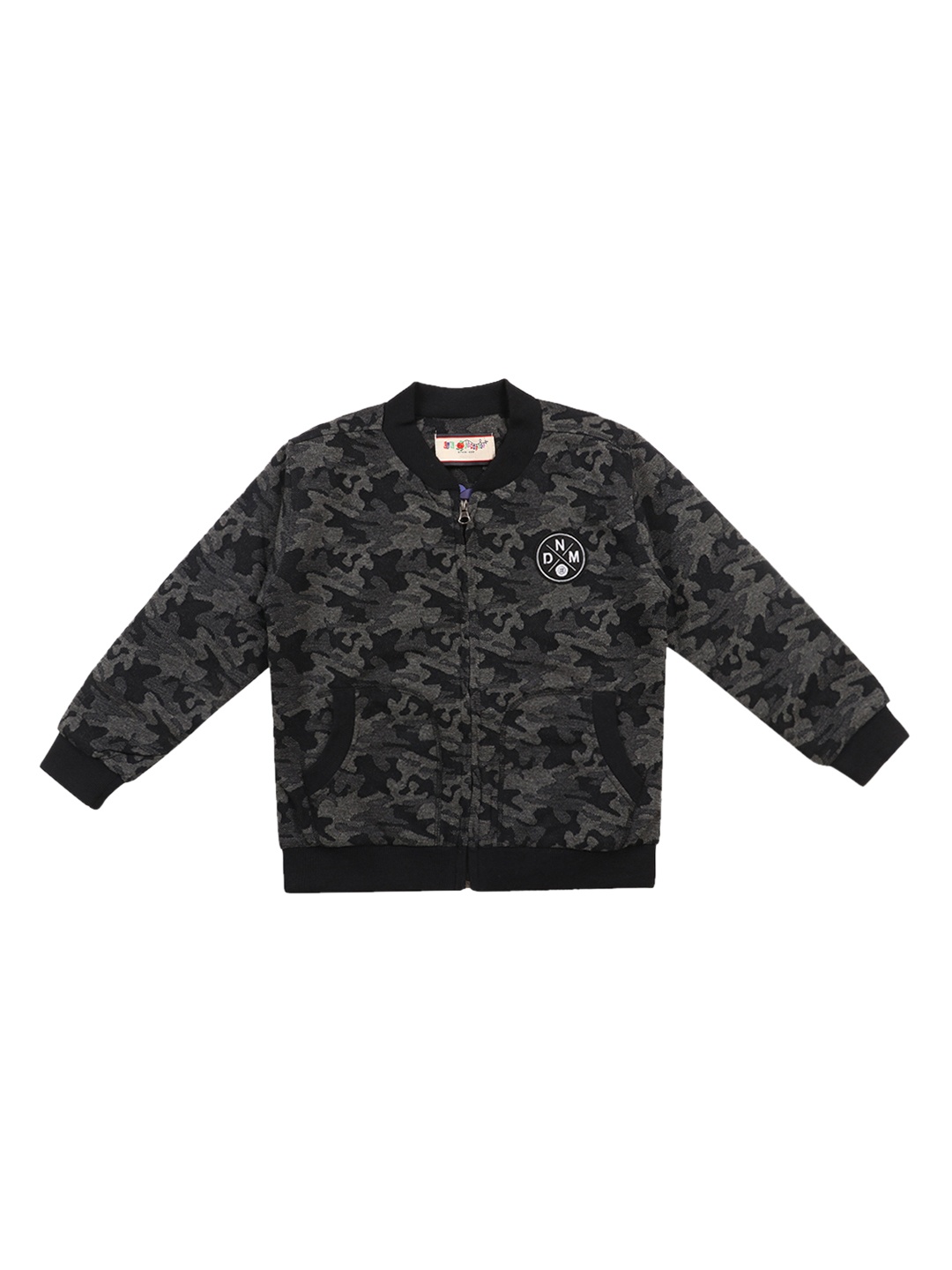 

Lil Tomatoes Boys Black Camouflage Fleece Bomber Jacket