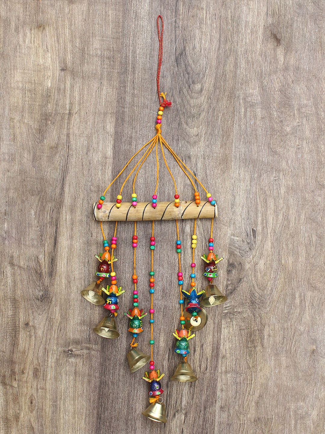 

eCraftIndia Multicoloured Handcrafted Decorative Kalash Wall Hanging Bells, Multi