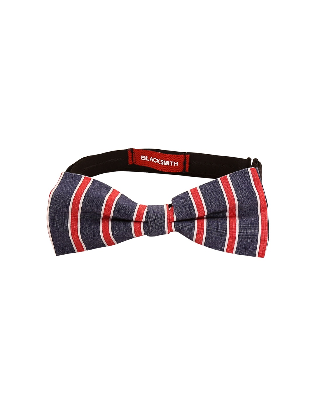 

Blacksmith Blue & Red Striped Bow Tie