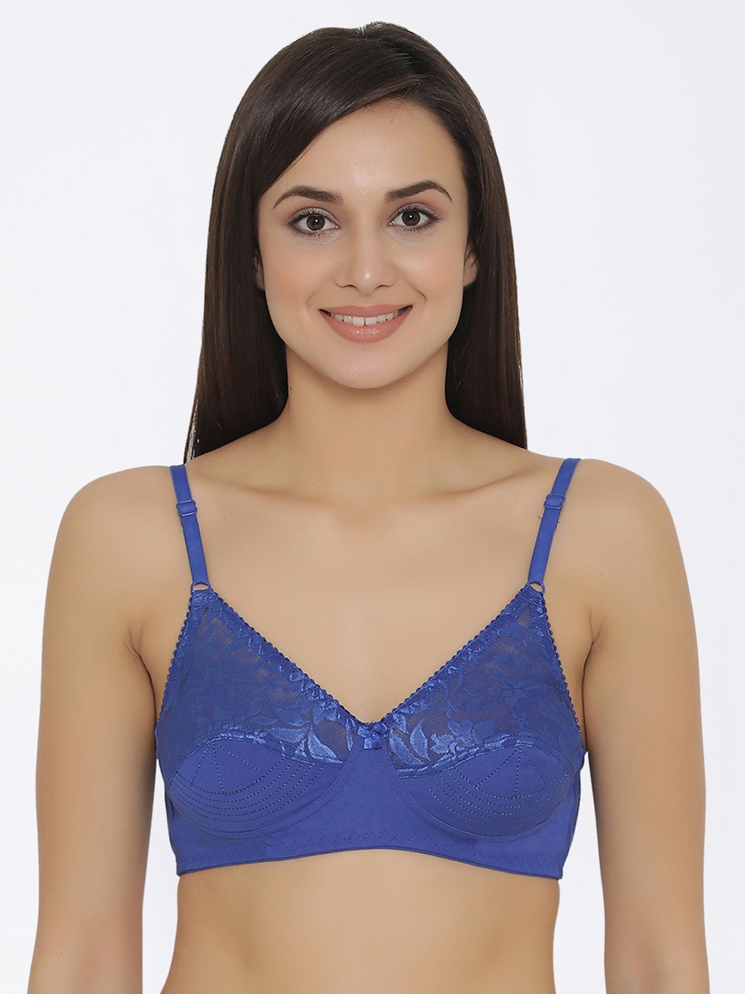 

Clovia Blue Lace Non-Wired Non Padded Everyday Bra BR1103Z0832
