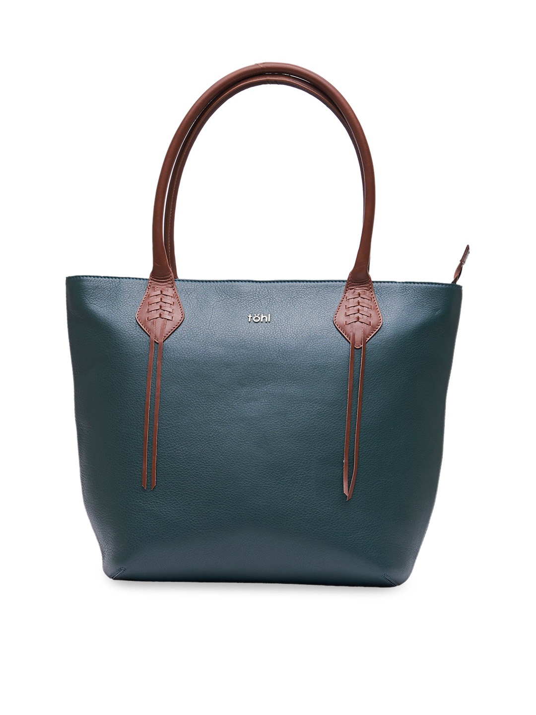 

tohl Green Solid Leather Handheld Bag