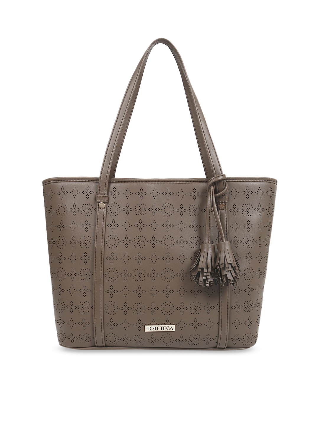 

Toteteca Brown Textured Shoulder Bag