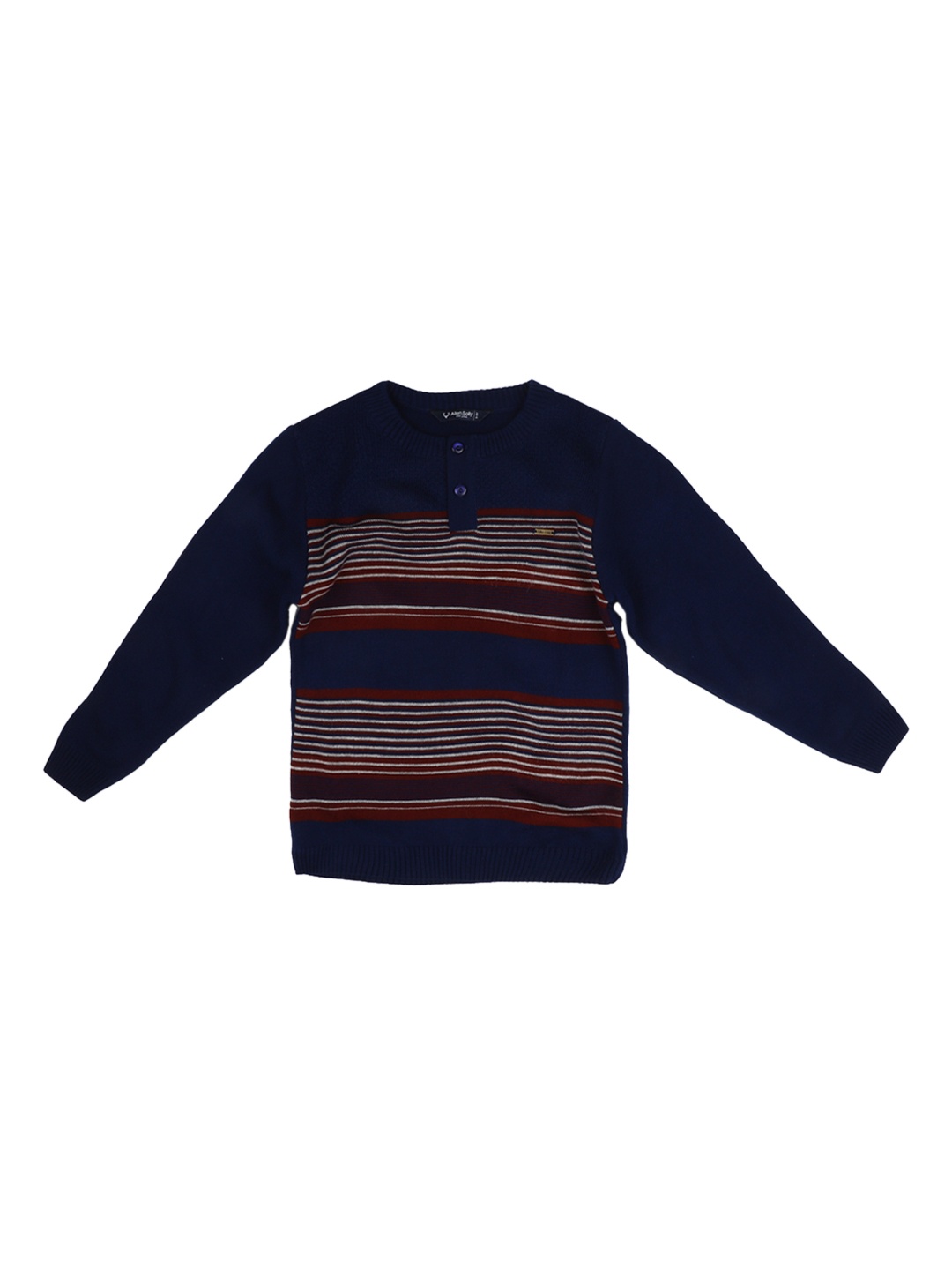 

Allen Solly Junior Boys Navy Blue Striped Pullover Sweater