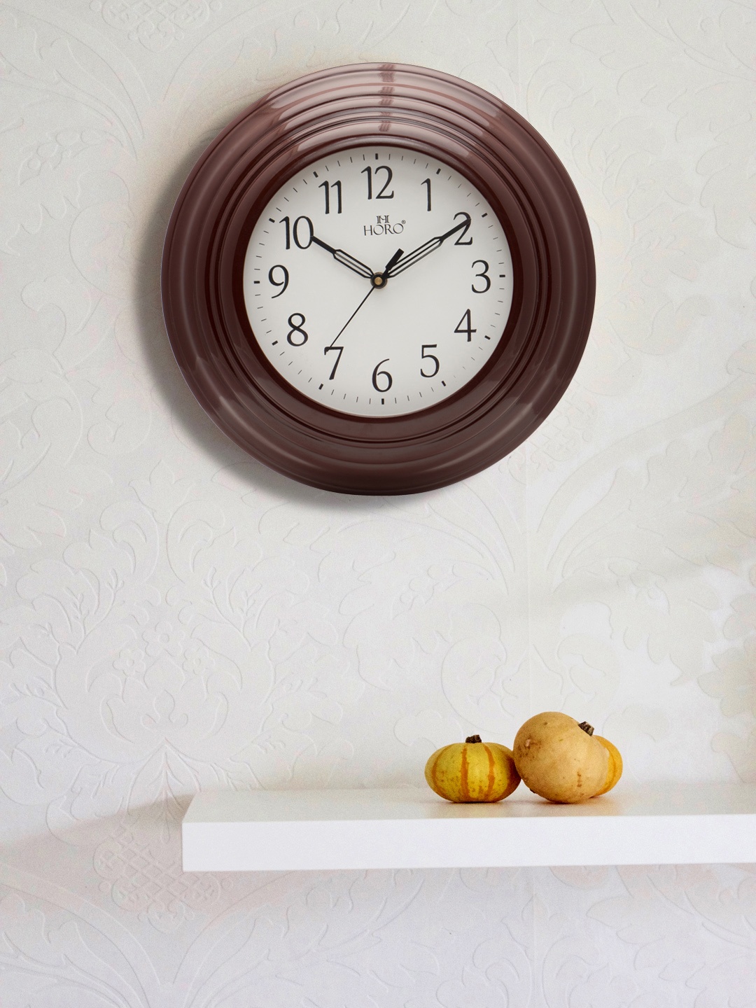 Horo Off-White Handcrafted Round Solid Analogue Wall Clock 30cm