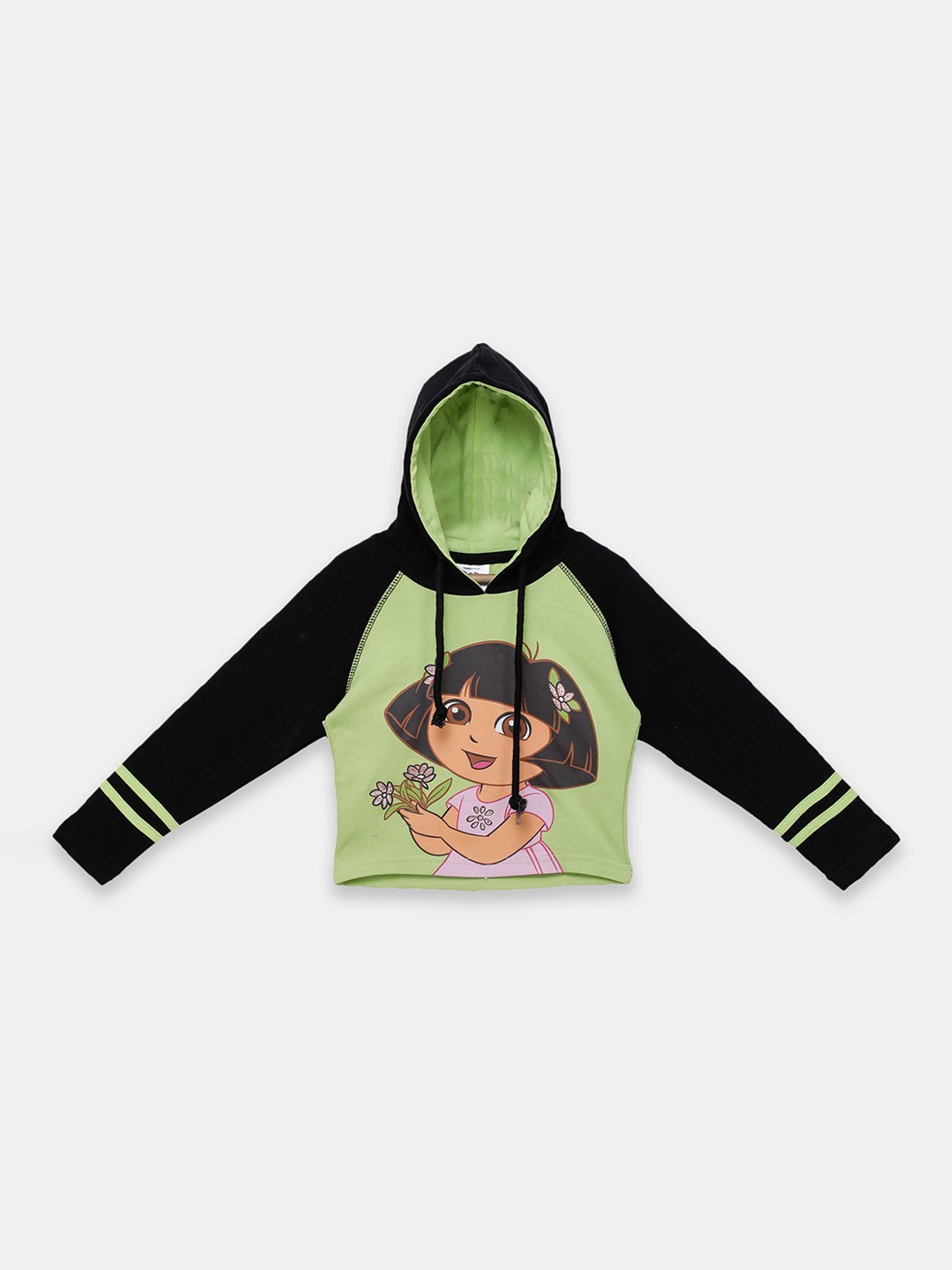 

Dora Girls Green & Black Dora Printed Hooded Sweatshirt