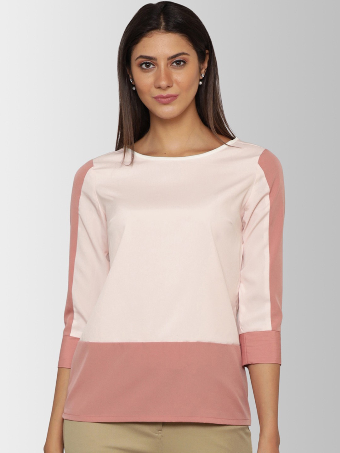 

FableStreet Women Pink Solid Top