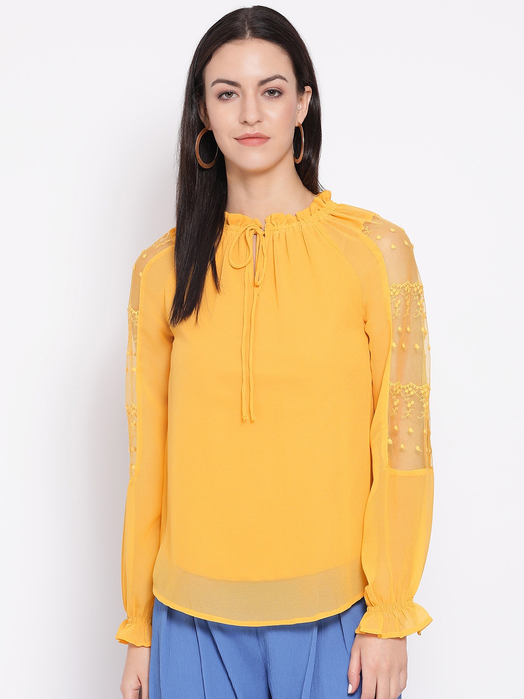 

Oxolloxo Women Mustard Yellow Solid Top