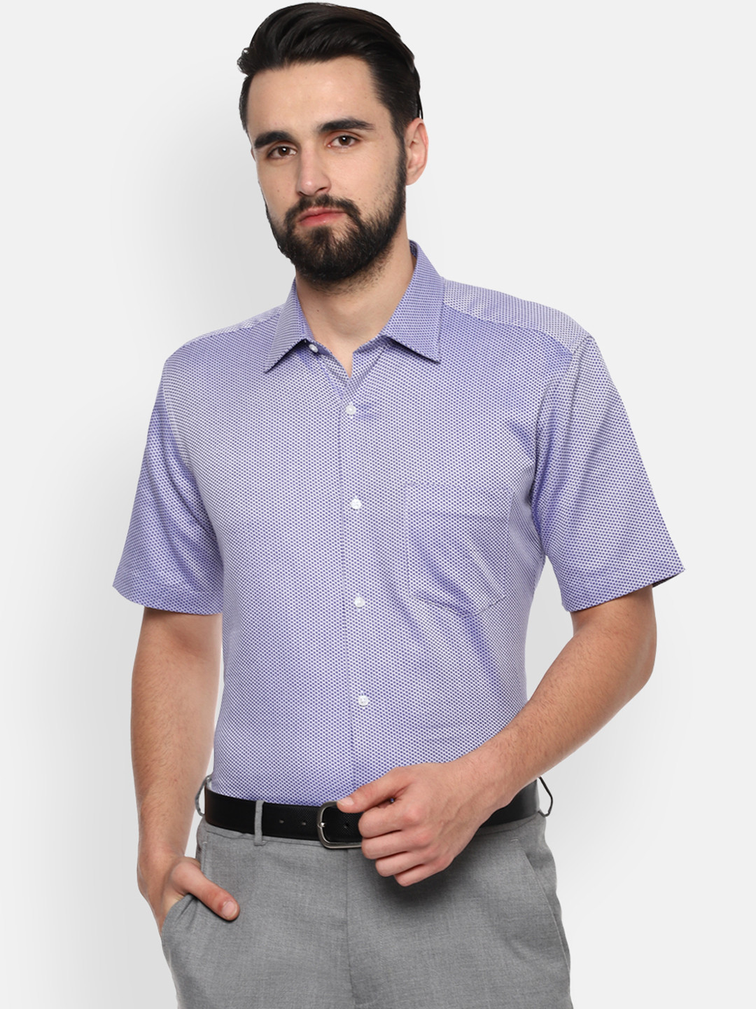 

Van Heusen Men Blue Regular Fit Printed Formal Shirt