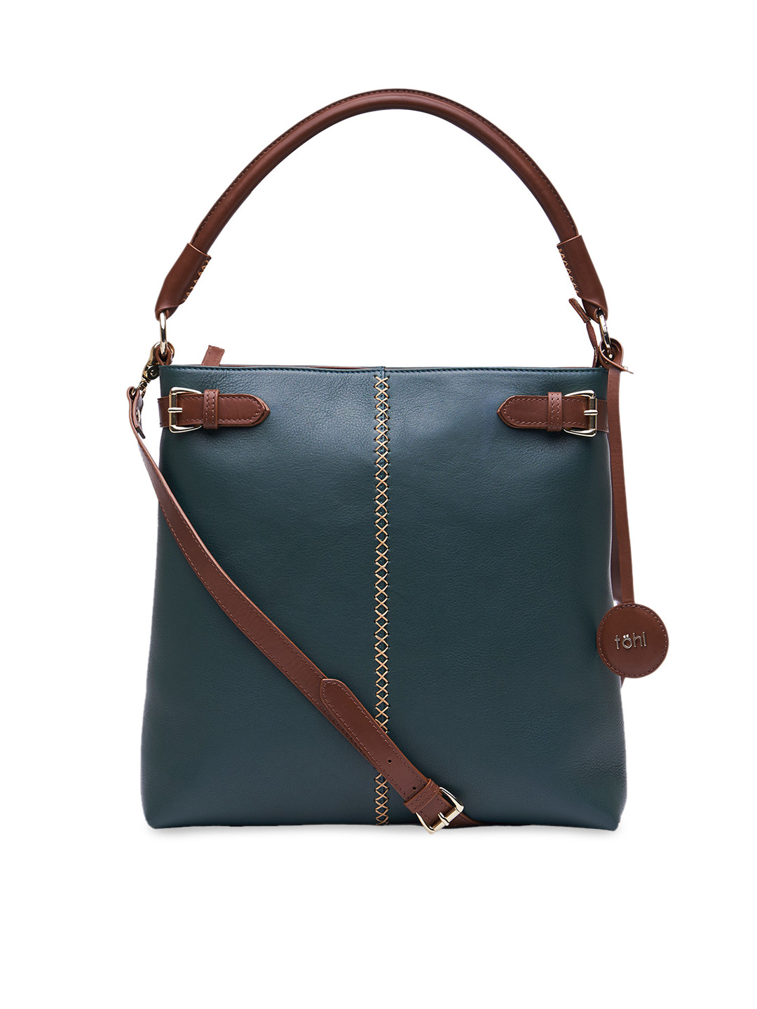 

tohl Green Solid Leather Handheld Bag