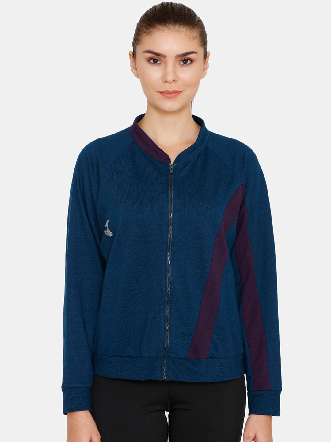 

Zelocity by Zivame Women Blue & Black Solid Sweatshirt