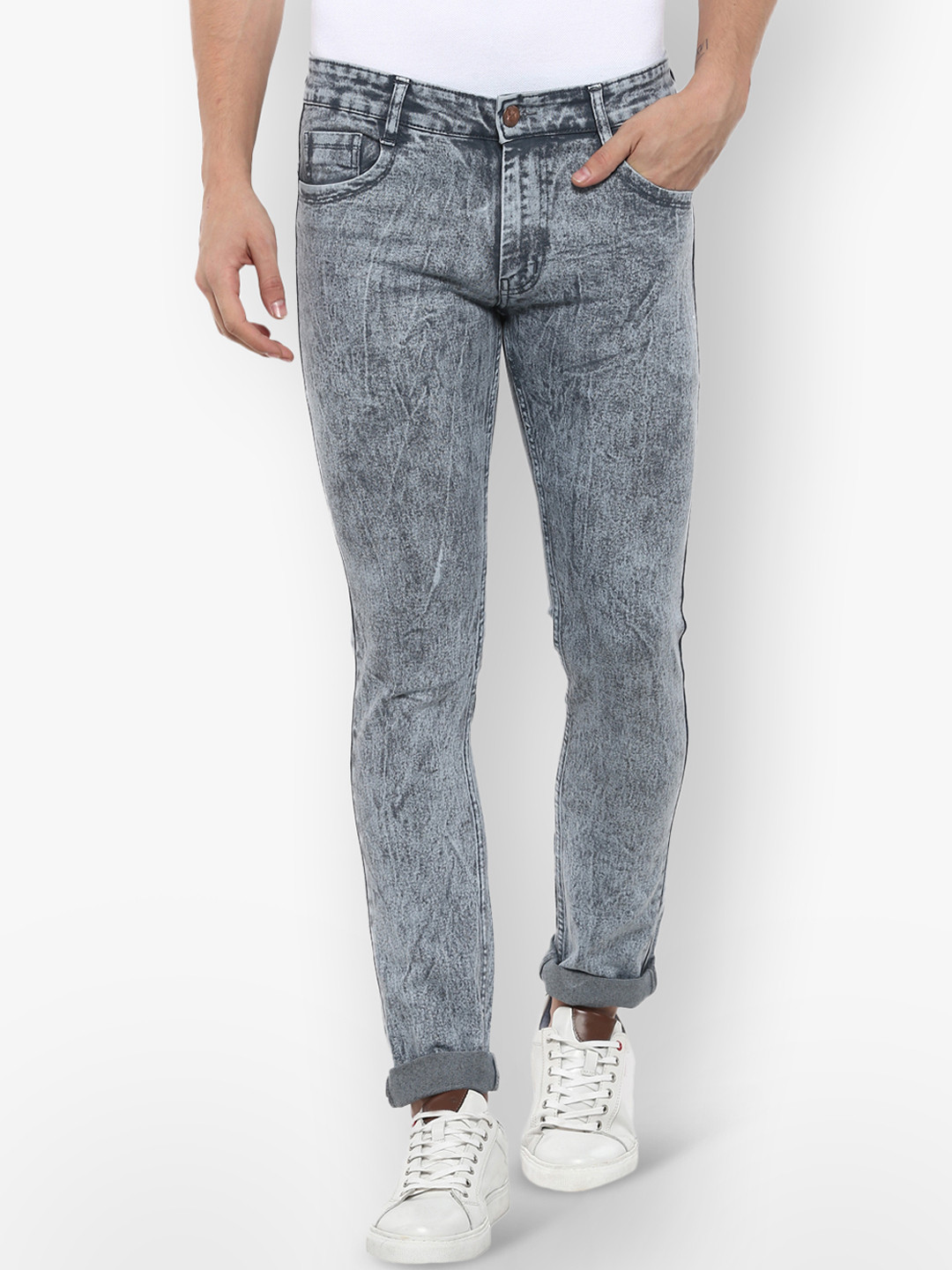 

Urbano Fashion Men Grey Slim Fit Mid-Rise Clean Look Stretchable Jeans