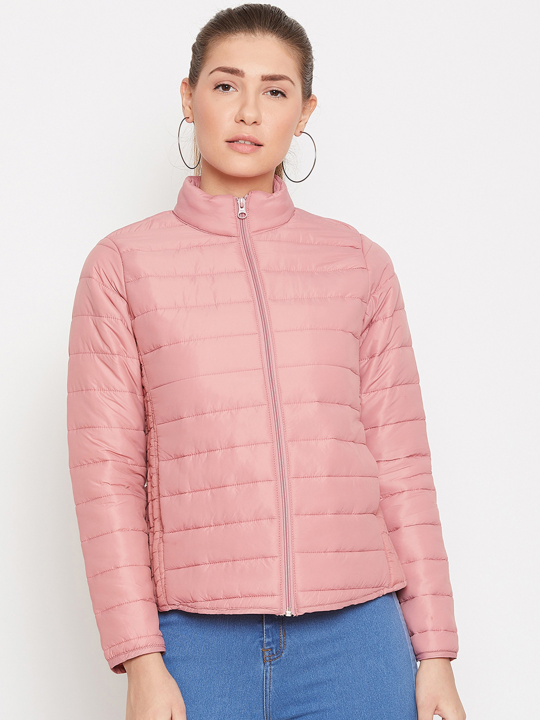 

PERFKT-U Women Pink Solid Lightweight Padded Jacket