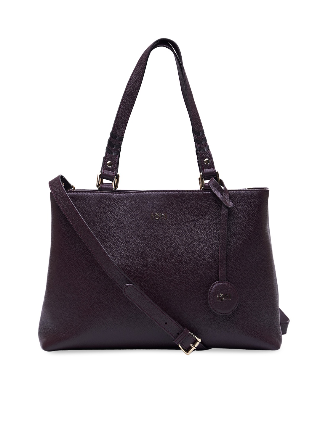 

tohl Purple Solid Leather Shoulder Bag