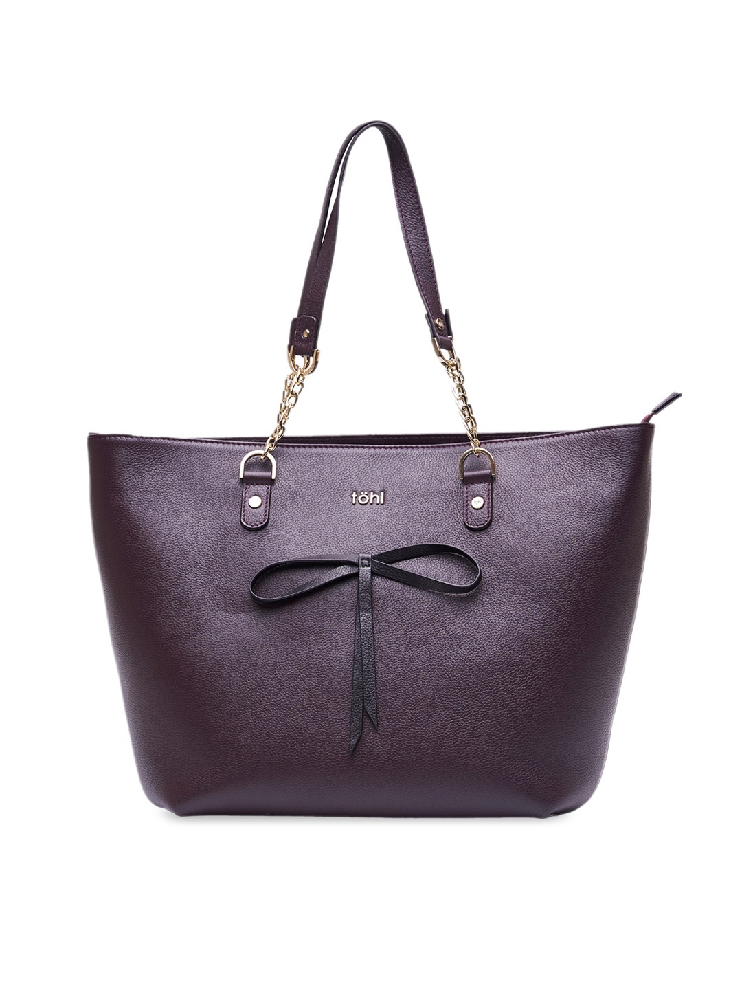 

tohl Purple Solid Leather Shoulder Bag