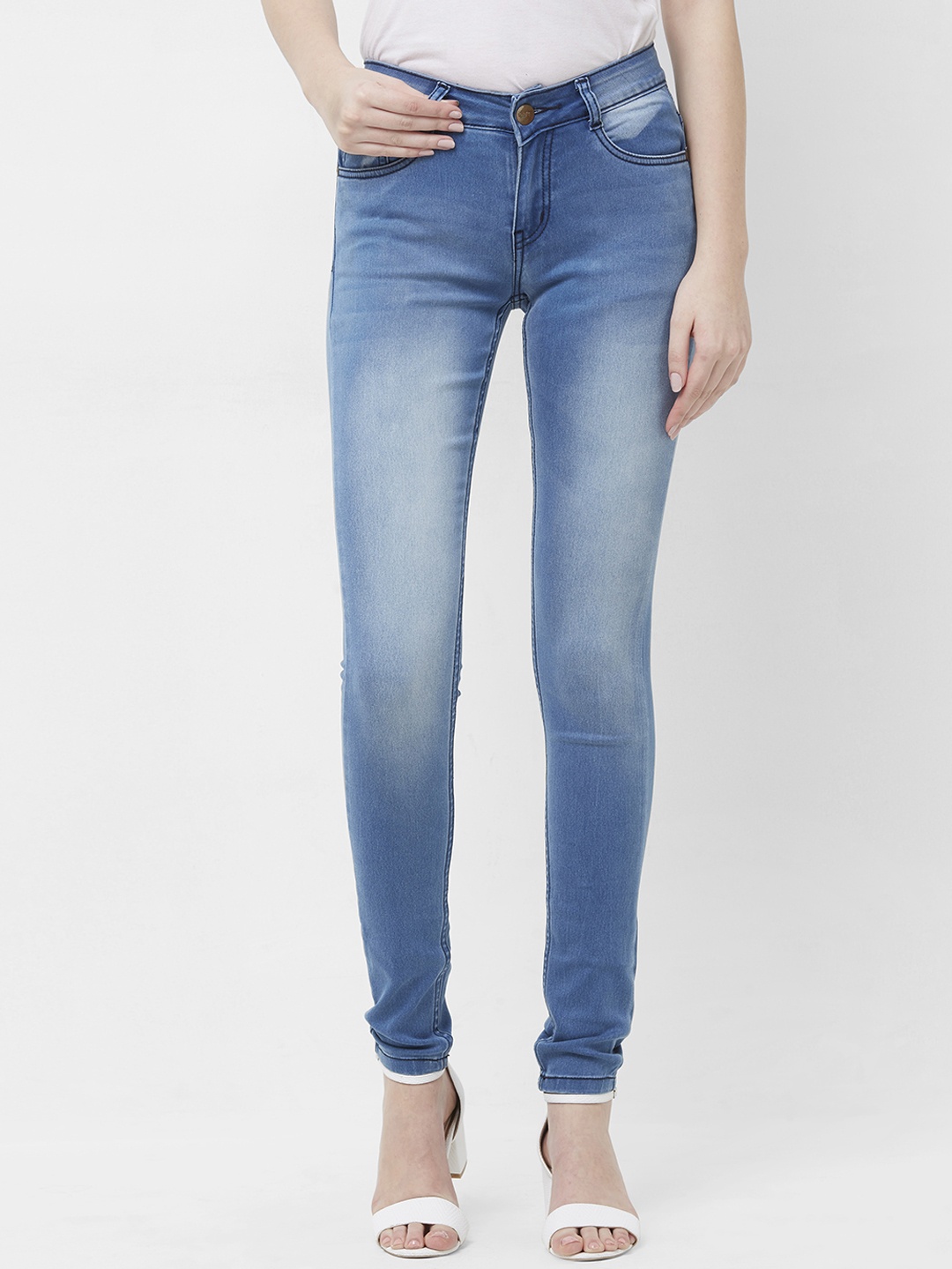 

109F Women Blue Regular Fit Mid-Rise Clean Look Jeans