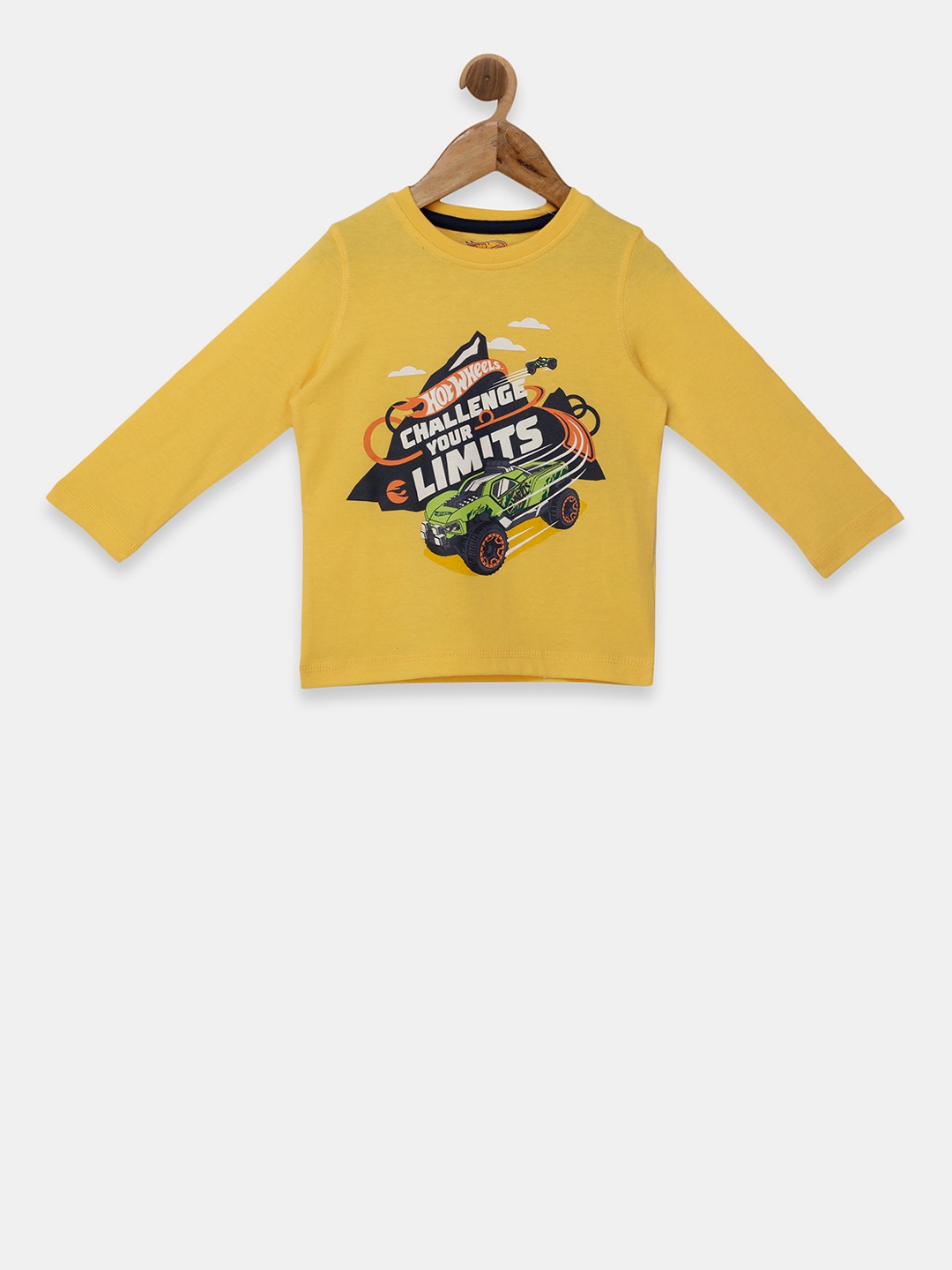 

toothless Boys Yellow Printed Round Neck T-shirt