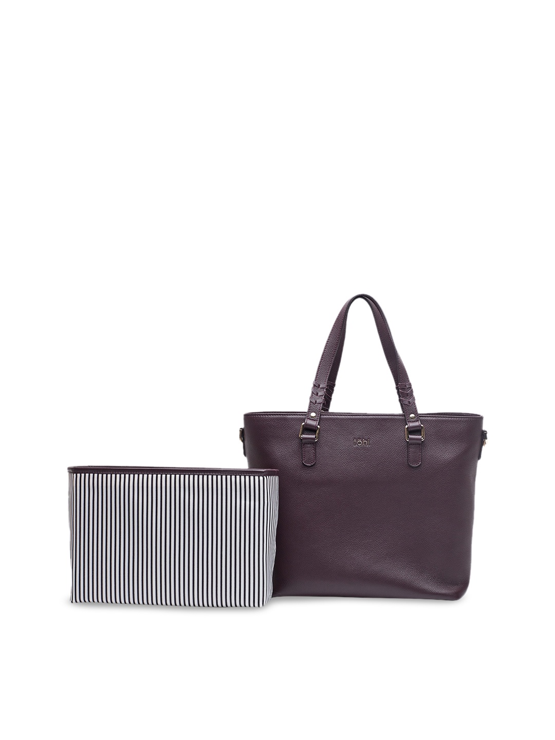 

tohl Burgundy Solid Leather Shoulder Bag