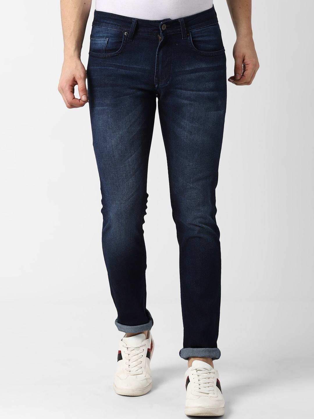 

Peter England Casuals Men Navy Blue Skinny Fit Mid-Rise Clean Look Stretchable Jeans