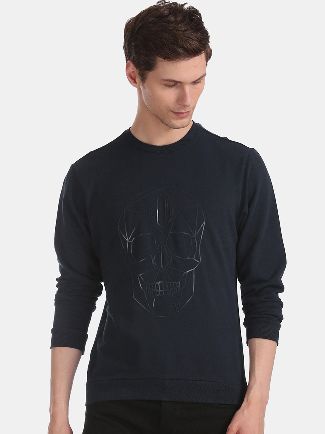 

Ed Hardy Men Blue Printed Pullover Sweatshirt