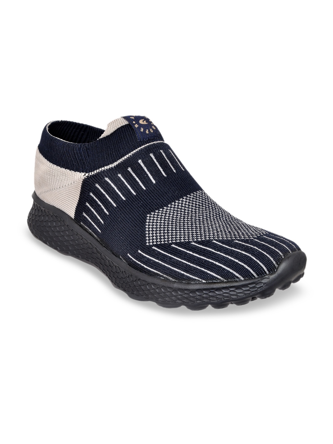 

Allen Cooper Men Navy Blue Textile Flyknit Walking Shoes