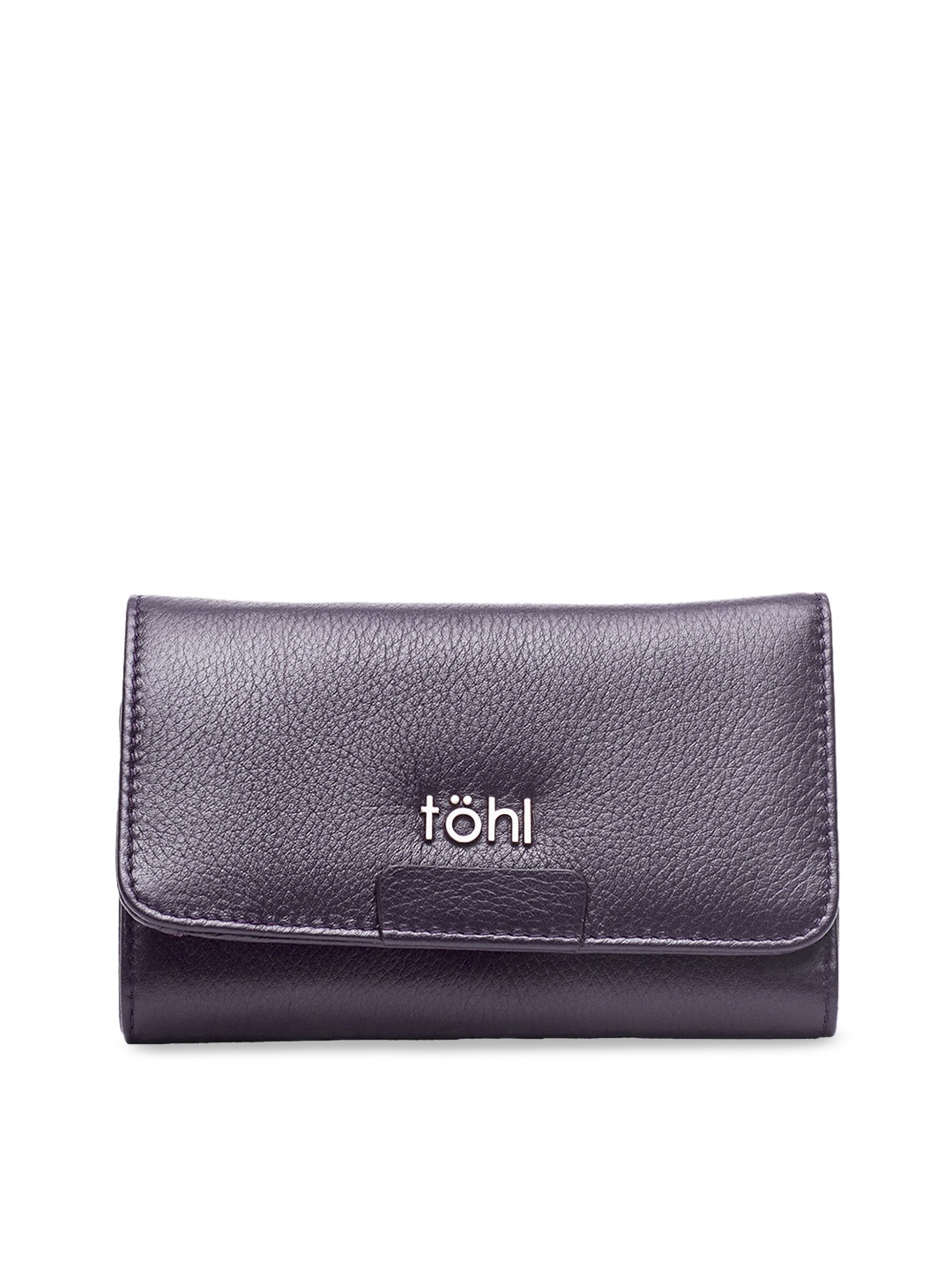 

tohl Women Burgundy Solid Leather Two Fold Wallet
