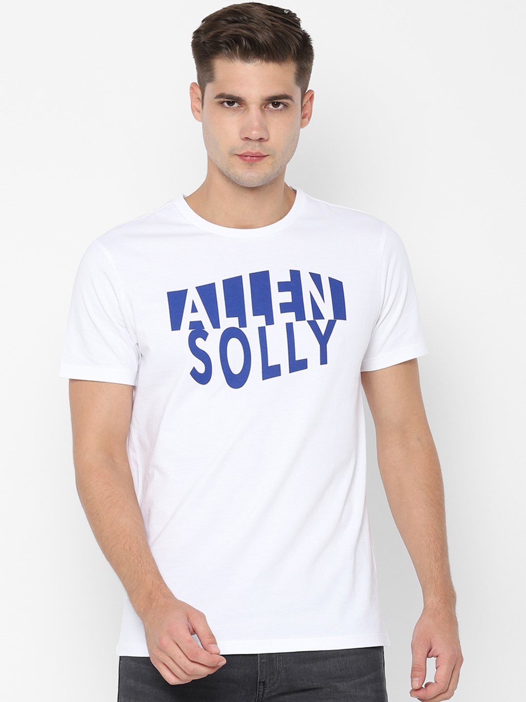 

Allen Solly Sport Men White Printed Round Neck Pure Cotton T-shirt