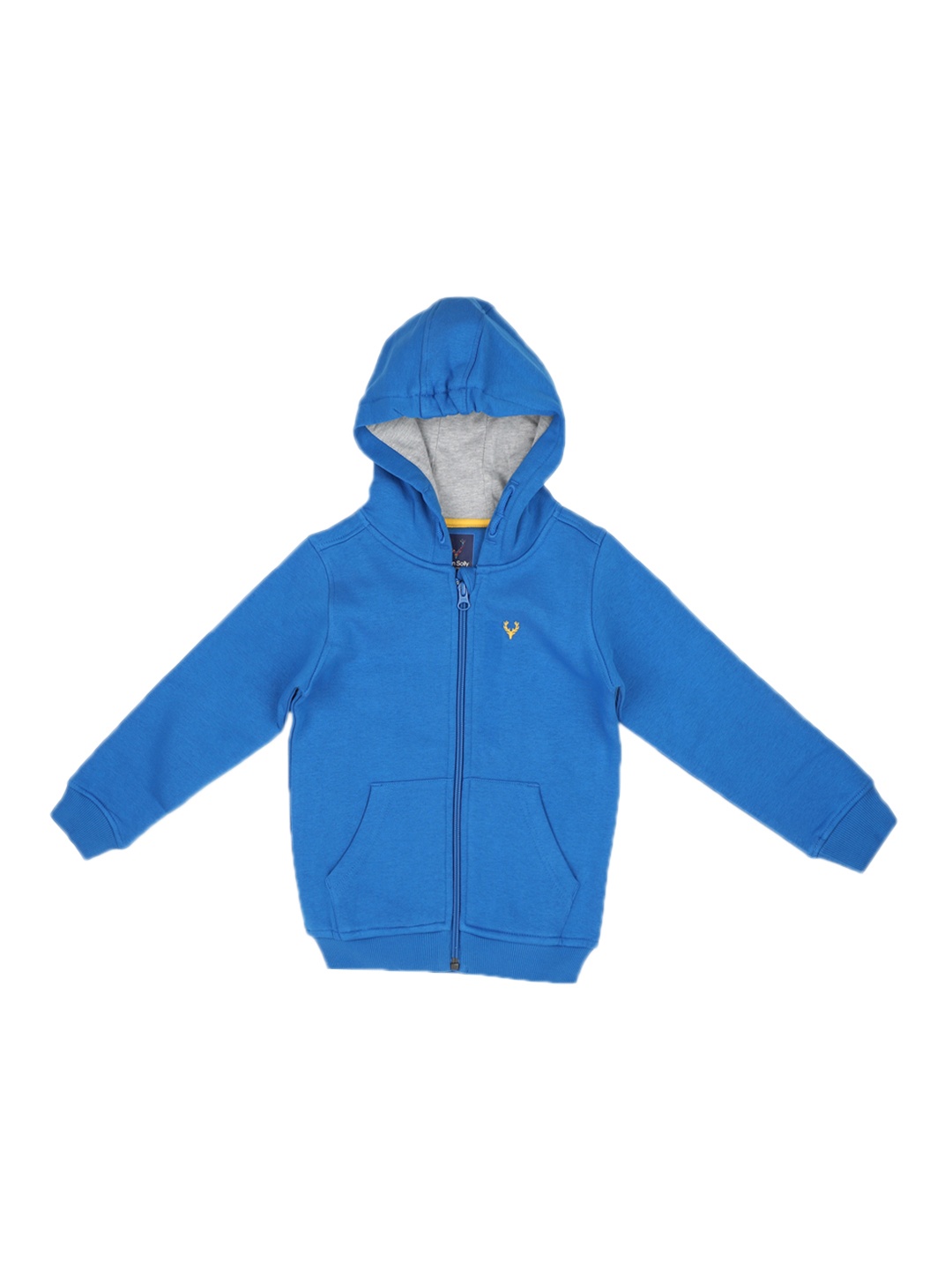 Allen Solly Junior Boys Blue Solid Hooded Sweatshirt