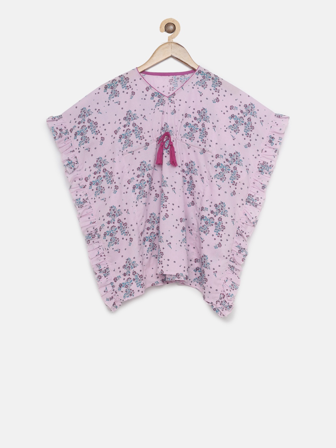 

The Kaftan Company Girls Pink & Green Printed Kaftan Nightdress
