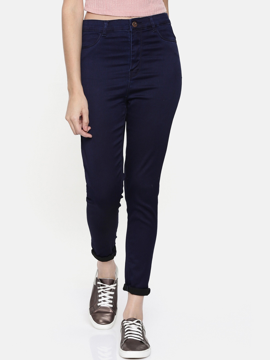 

ZHEIA Women Blue Skinny Fit High-Rise Clean Look Jeans