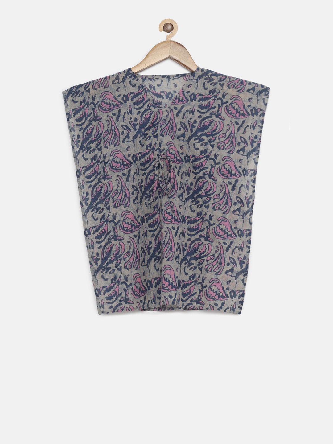 

The Kaftan Company Girls Grey & Blue Printed Kaftan Nightdress