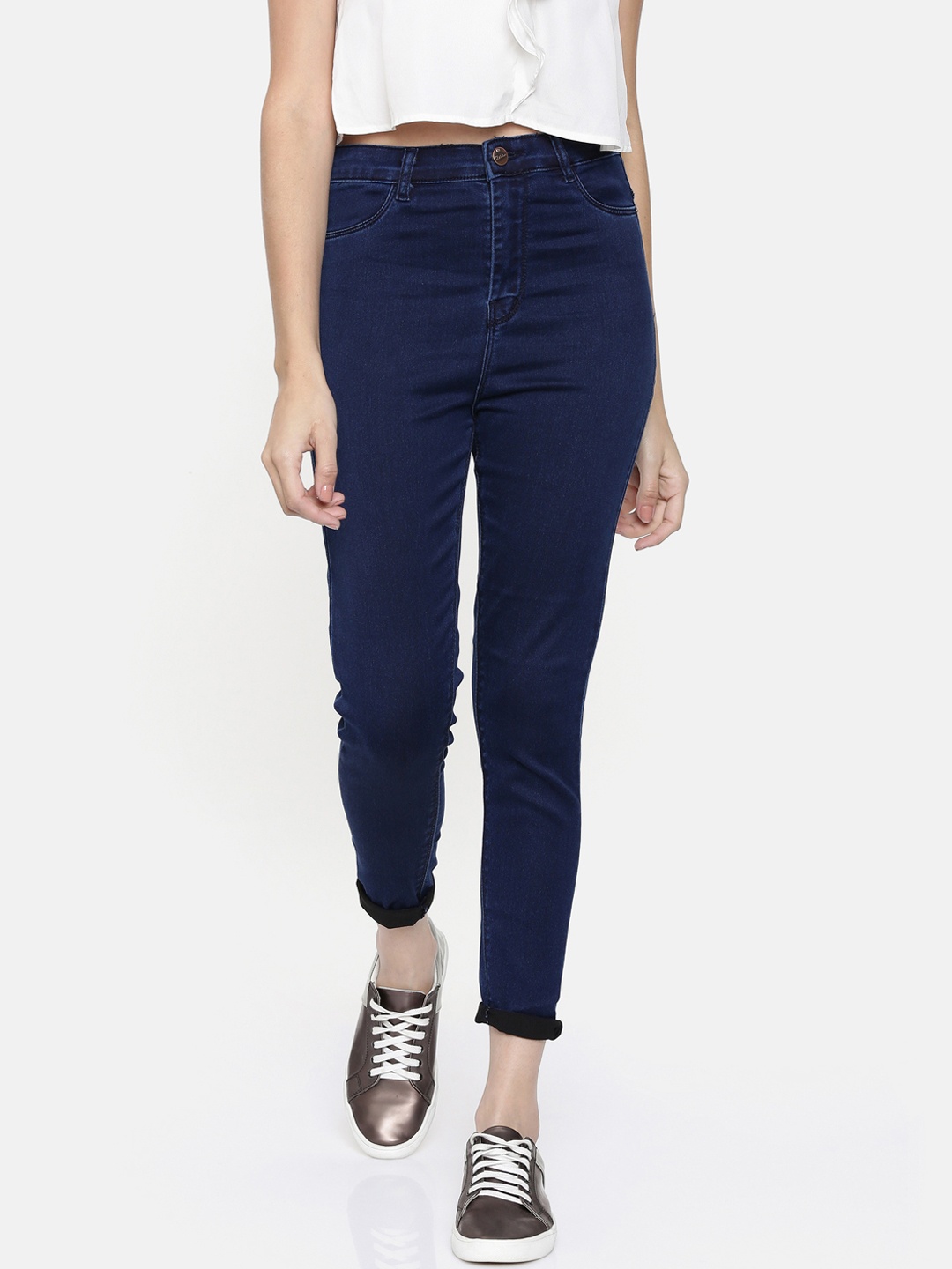 

ZHEIA Women Blue Skinny Fit High-Rise Clean Look Jeans