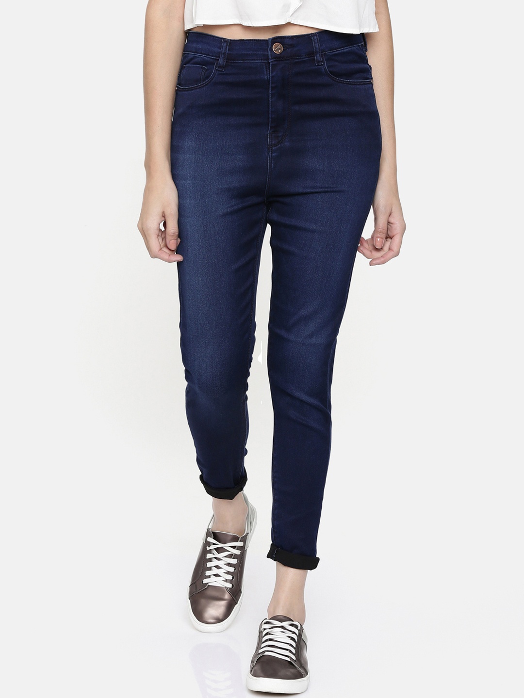 

ZHEIA Women Blue Skinny Fit High-Rise Clean Look Jeans