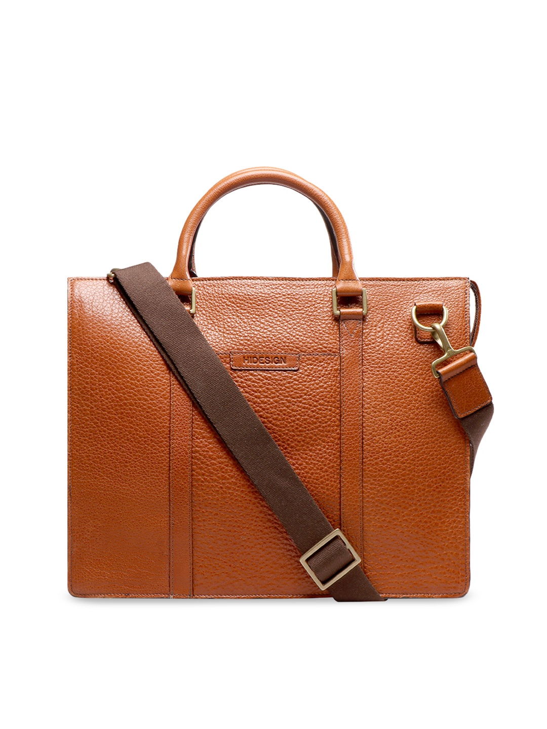 

Hidesign Men Tan Solid Leather Messenger Bag