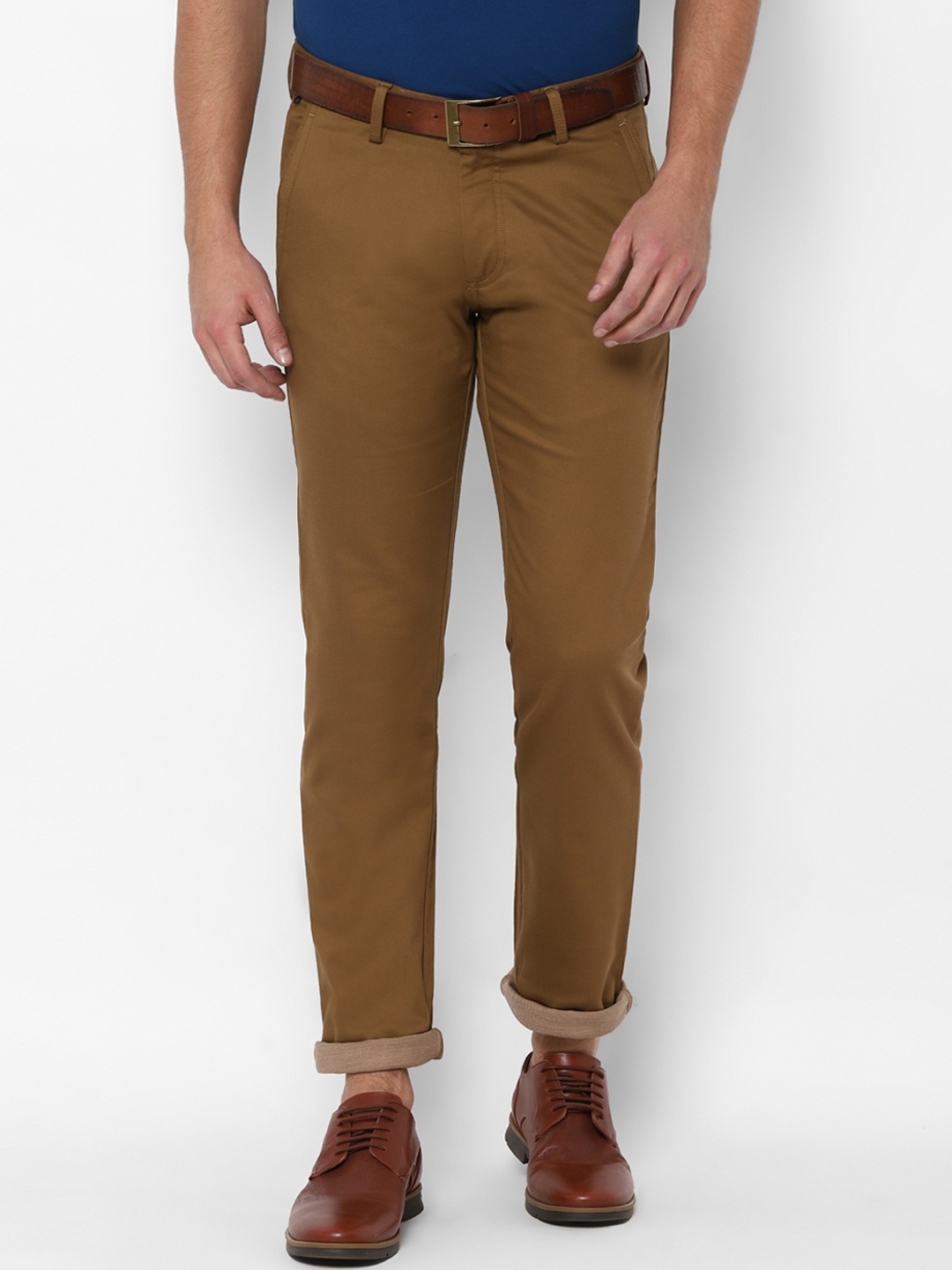 

Allen Solly Men Khaki Regular Fit Solid Regular Trousers