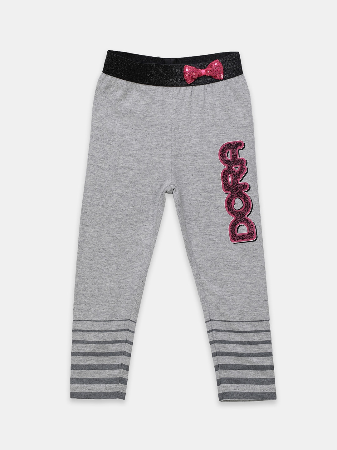 

toothless Girls Navy Blue & Grey Melange Dora Printed Jeggings