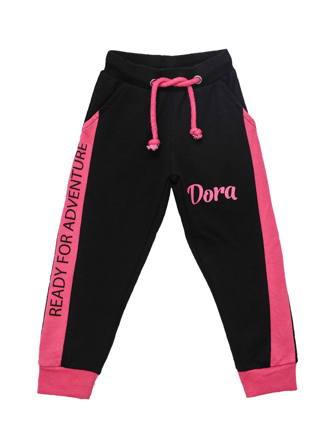 

toothless Girls Black & Pink Dora Joggers