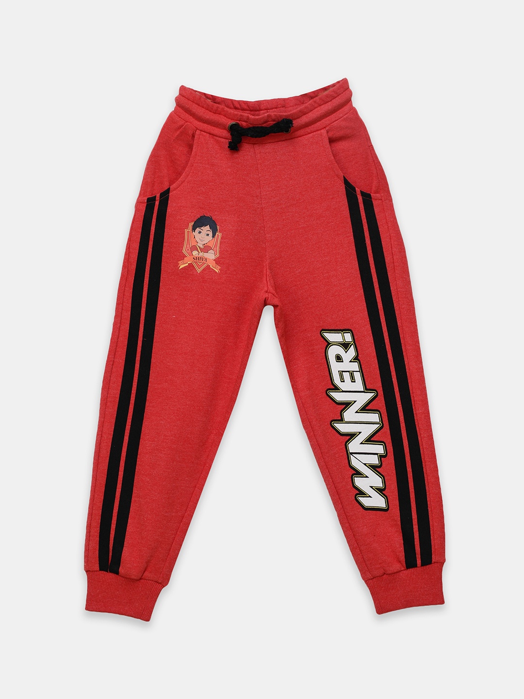 

toothless Boys Red & Black Shiva Printed Joggers