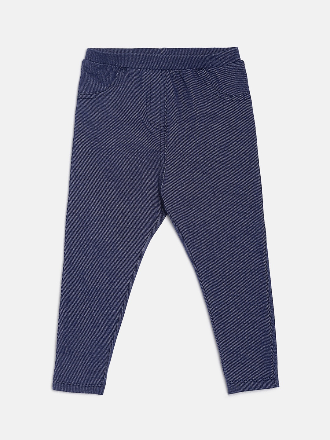 

MINI KLUB Girls Navy Blue Solid Denim Ankle-Length Jeggings